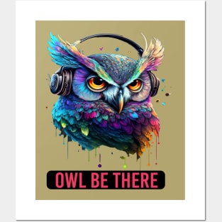 Funny Owl DJ Posters and Art